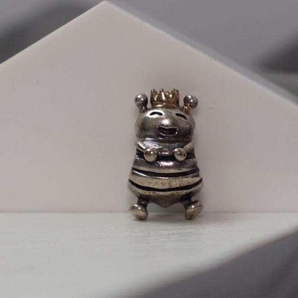 Pandora 14k & Sterling Silver Queen Bee Charm 3.7G / 0.5in - Picture 1 of 6
